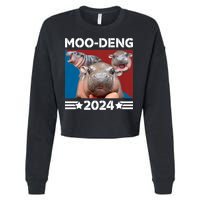 Moo Deng 2024 For President Cropped Pullover Crew