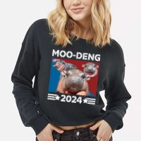 Moo Deng 2024 For President Cropped Pullover Crew