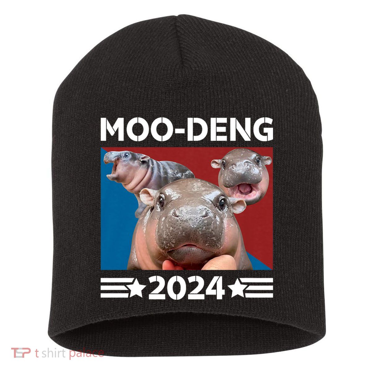 Moo Deng 2024 For President Short Acrylic Beanie