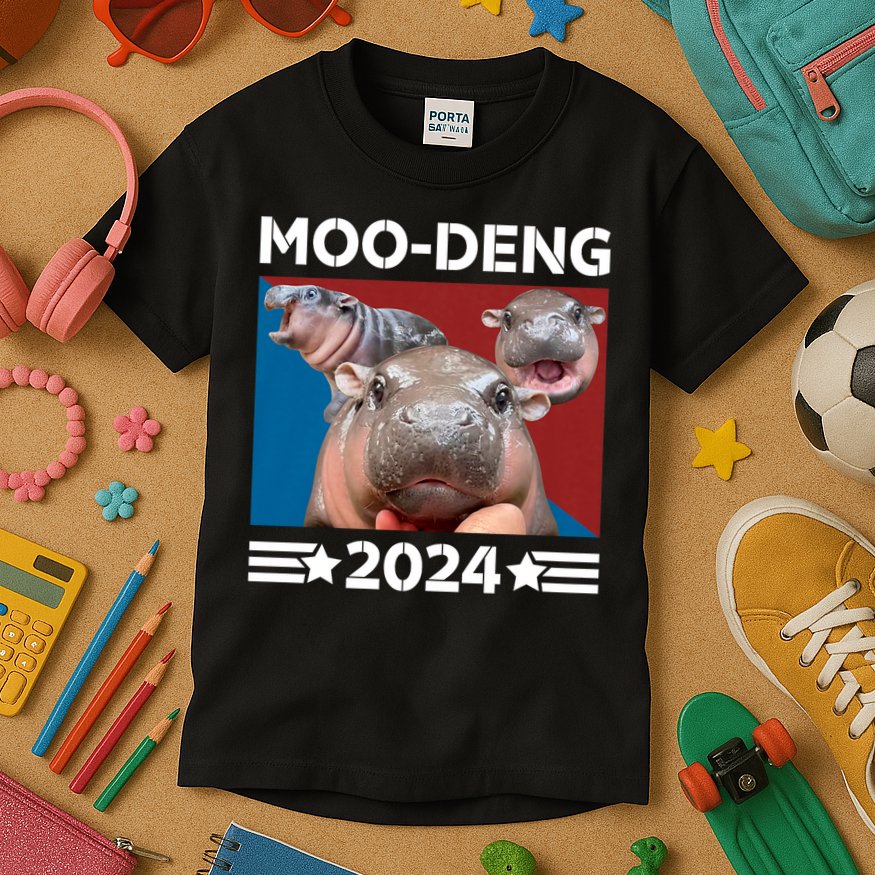 Moo Deng 2024 For President Kids T-Shirt