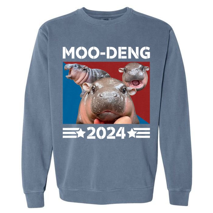 Moo Deng 2024 For President Garment-Dyed Sweatshirt