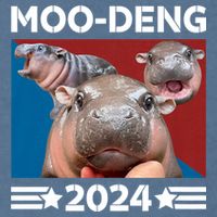 Moo Deng 2024 For President Garment-Dyed Sweatshirt