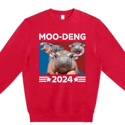 Moo Deng 2024 For President Premium Crewneck Sweatshirt