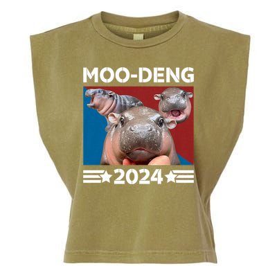 Moo Deng 2024 For President Garment-Dyed Women's Muscle Tee