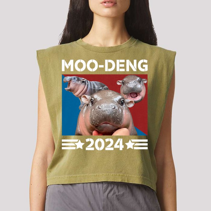 Moo Deng 2024 For President Garment-Dyed Women's Muscle Tee