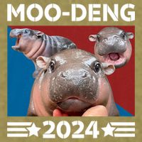 Moo Deng 2024 For President Garment-Dyed Women's Muscle Tee