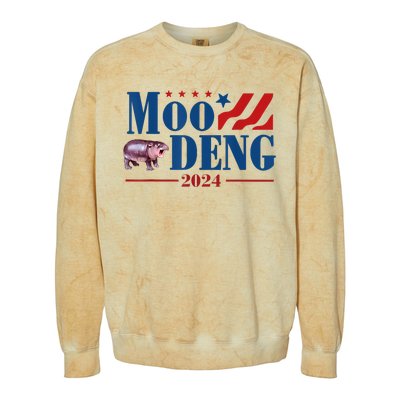 Moo Deng 2024 Moo Deng Moo Deng Cute Baby Hippo Colorblast Crewneck Sweatshirt