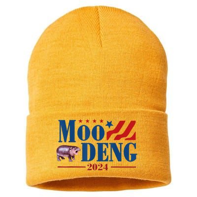 Moo Deng 2024 Moo Deng Moo Deng Cute Baby Hippo Sustainable Knit Beanie