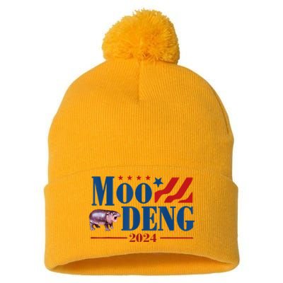 Moo Deng 2024 Moo Deng Moo Deng Cute Baby Hippo Pom Pom 12in Knit Beanie