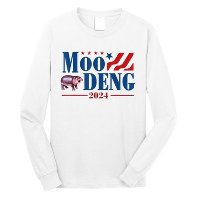 Moo Deng 2024 Moo Deng Moo Deng Cute Baby Hippo Long Sleeve Shirt