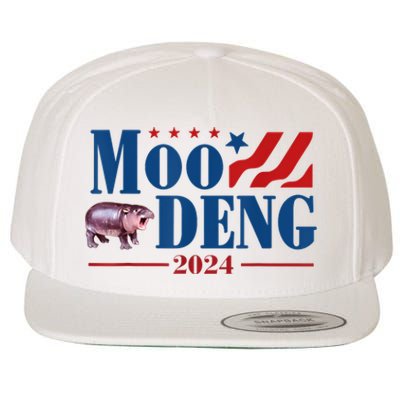 Moo Deng 2024 Moo Deng Moo Deng Cute Baby Hippo Wool Snapback Cap