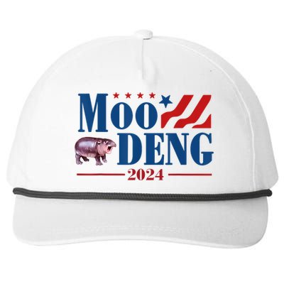 Moo Deng 2024 Moo Deng Moo Deng Cute Baby Hippo Snapback Five-Panel Rope Hat