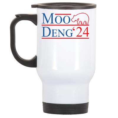 Moo Deng 2024 Moo Deng Moo Deng Cute Baby Hippo Stainless Steel Travel Mug