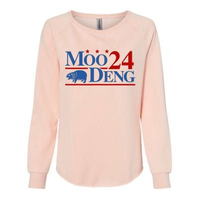 Moo Deng 2024 Moo Deng Moo Deng Cute Baby Hippo Womens California Wash Sweatshirt