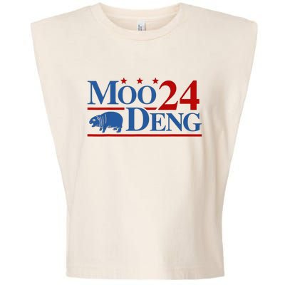 Moo Deng 2024 Moo Deng Moo Deng Cute Baby Hippo Garment-Dyed Women's Muscle Tee