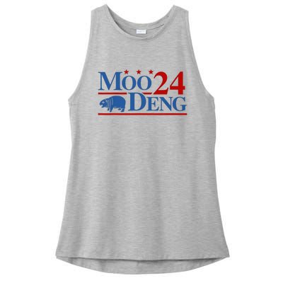 Moo Deng 2024 Moo Deng Moo Deng Cute Baby Hippo Ladies PosiCharge Tri-Blend Wicking Tank