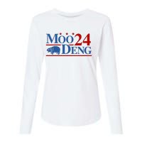 Moo Deng 2024 Moo Deng Moo Deng Cute Baby Hippo Womens Cotton Relaxed Long Sleeve T-Shirt