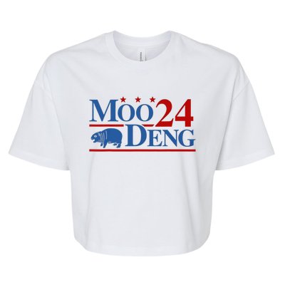 Moo Deng 2024 Moo Deng Moo Deng Cute Baby Hippo Bella+Canvas Jersey Crop Tee