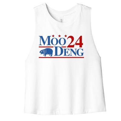 Moo Deng 2024 Moo Deng Moo Deng Cute Baby Hippo Women's Racerback Cropped Tank