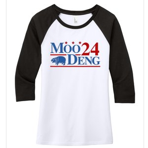 Moo Deng 2024 Moo Deng Moo Deng Cute Baby Hippo Women's Tri-Blend 3/4-Sleeve Raglan Shirt