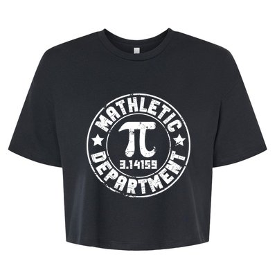 Mathletic Department 3.14159 Pi Day Math Teacher Vintage Bella+Canvas Jersey Crop Tee