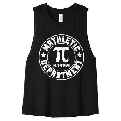 Mathletic Department 3.14159 Pi Day Math Teacher Vintage Women's Racerback Cropped Tank