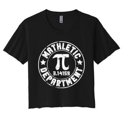 Mathletic Department 3.14159 Pi Day Math Teacher Vintage Women's Crop Top Tee