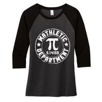 Mathletic Department 3.14159 Pi Day Math Teacher Vintage Women's Tri-Blend 3/4-Sleeve Raglan Shirt