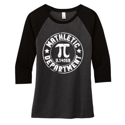 Mathletic Department 3.14159 Pi Day Math Teacher Vintage Women's Tri-Blend 3/4-Sleeve Raglan Shirt