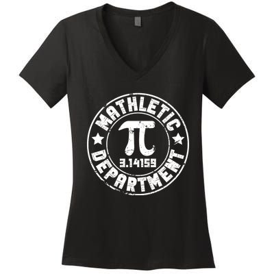 Mathletic Department 3.14159 Pi Day Math Teacher Vintage Women's V-Neck T-Shirt