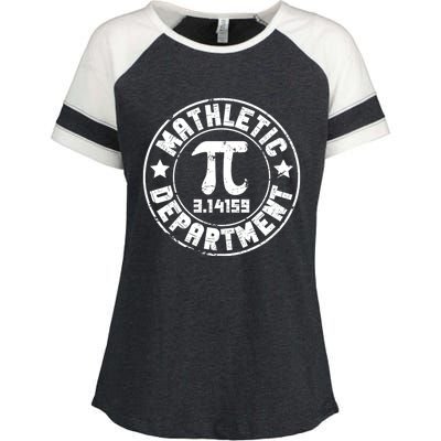 Mathletic Department 3.14159 Pi Day Math Teacher Vintage Enza Ladies Jersey Colorblock Tee