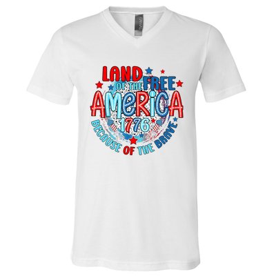 Memorial Day 4th Of July Stars And Stripes 1776 V-Neck T-Shirt