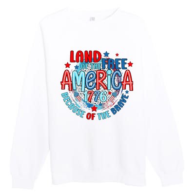 Memorial Day 4th Of July Stars And Stripes 1776 Premium Crewneck Sweatshirt