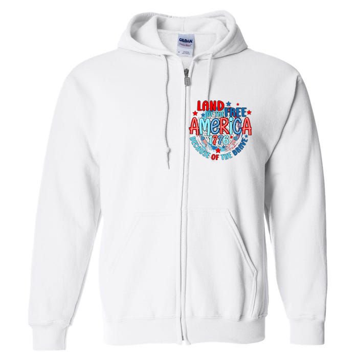 Memorial Day 4th Of July Stars And Stripes 1776 Full Zip Hoodie