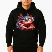 Memorial Day 4th Of July Axolotl Independence Day Usa Flag Hoodie