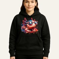 Memorial Day 4th Of July Axolotl Independence Day Usa Flag Hoodie