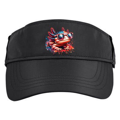 Memorial Day 4th Of July Axolotl Independence Day Usa Flag Adult Drive Performance Visor