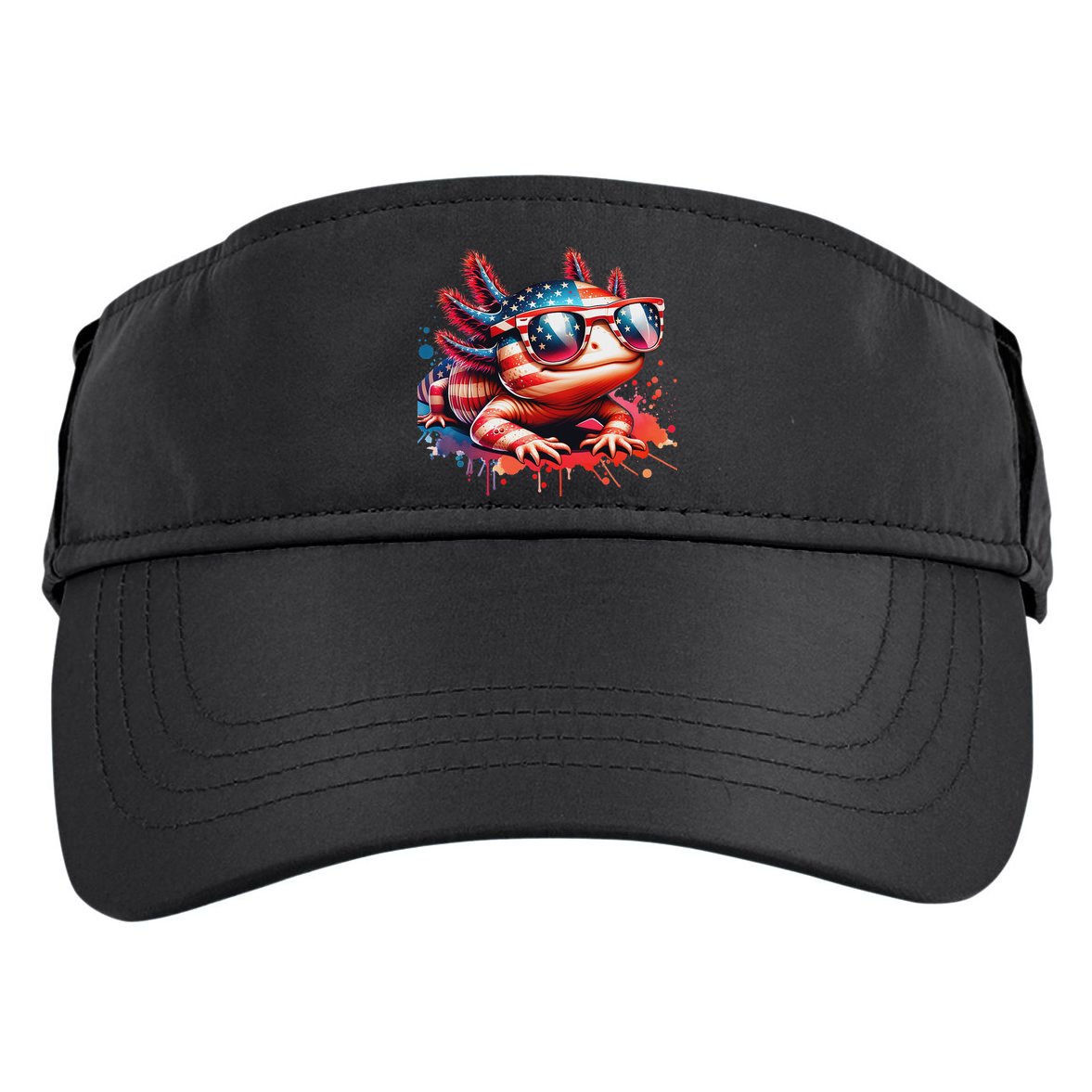 Memorial Day 4th Of July Axolotl Independence Day Usa Flag Adult Drive Performance Visor