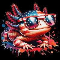 Memorial Day 4th Of July Axolotl Independence Day Usa Flag Drawstring Bag