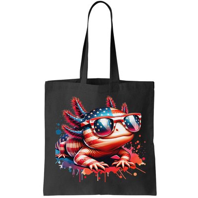 Memorial Day 4th Of July Axolotl Independence Day Usa Flag Bag