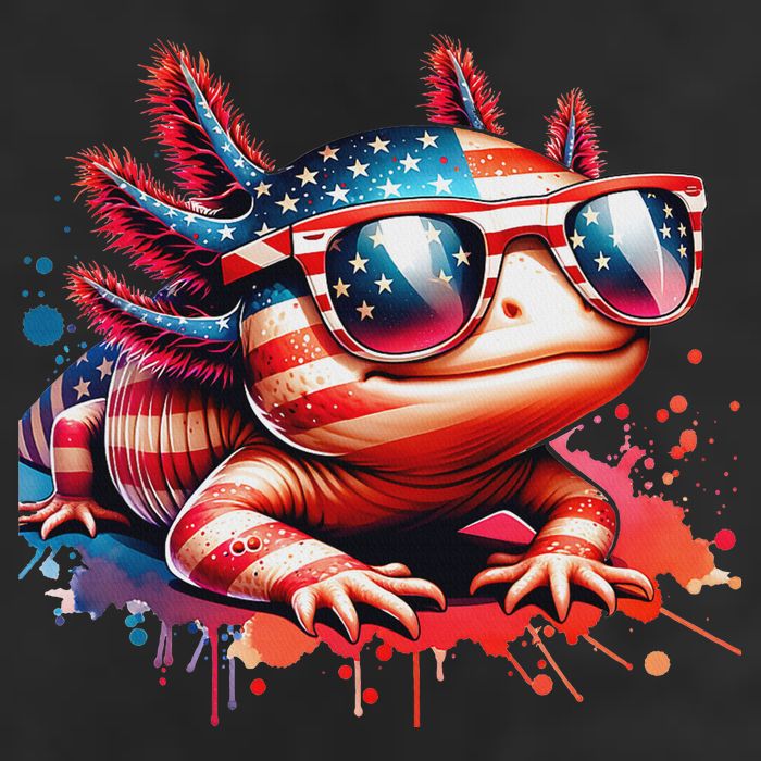 Memorial Day 4th Of July Axolotl Independence Day Usa Flag 25L Jumbo Tote