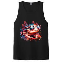 Memorial Day 4th Of July Axolotl Independence Day Usa Flag PosiCharge Competitor Tank