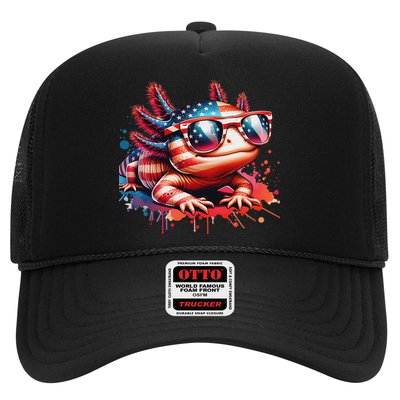 Memorial Day 4th Of July Axolotl Independence Day Usa Flag Hat