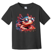 Memorial Day 4th Of July Axolotl Independence Day Usa Flag Toddler T-Shirt