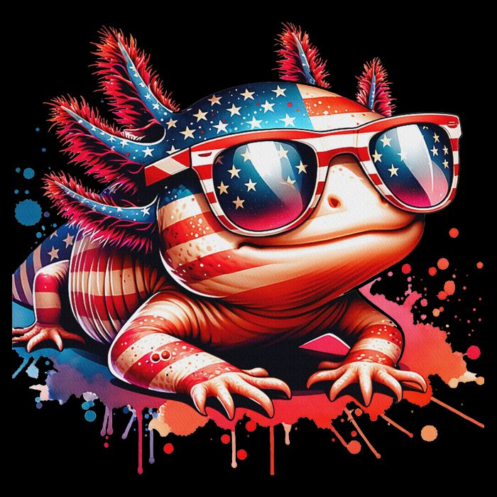Memorial Day 4th Of July Axolotl Independence Day Usa Flag Zip Tote Bag