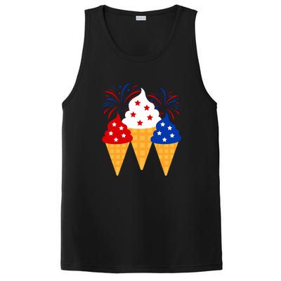 Memorial Day 4th Of July Holiday Patriotic Ice Cream Cones Gift PosiCharge Competitor Tank