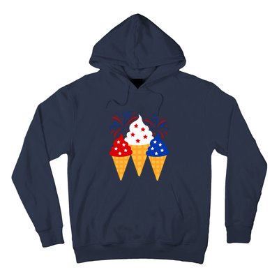 Memorial Day 4th Of July Holiday Patriotic Ice Cream Cones Gift Hoodie