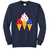 Memorial Day 4th Of July Holiday Patriotic Ice Cream Cones Gift Sweatshirt