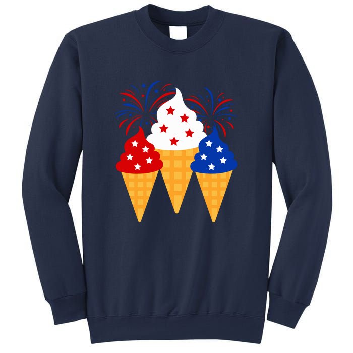 Memorial Day 4th Of July Holiday Patriotic Ice Cream Cones Gift Sweatshirt