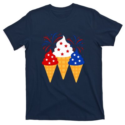 Memorial Day 4th Of July Holiday Patriotic Ice Cream Cones Gift T-Shirt